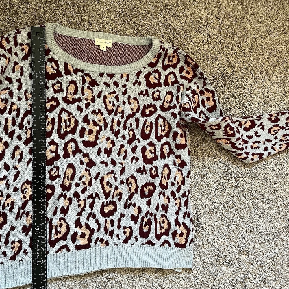 Maison Jules Sweater Women's Small Animal Print Long Sleeve - Picture 6 of 7